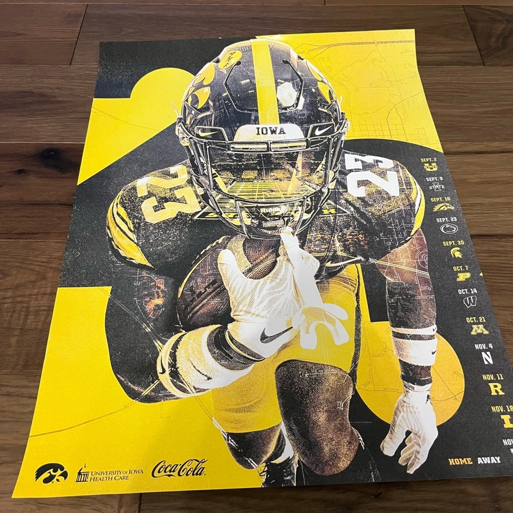 2023 OFFICIAL IOWA HAWKEYES FOOTBALL POSTER 18x24